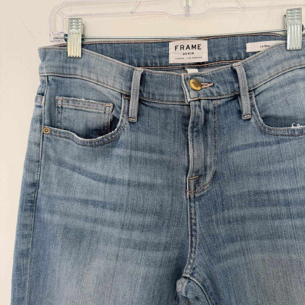 FRAME Le Boy Jeans Womens Size 26 Light Wash Denim Keaton Cut - Picture 2 of 11